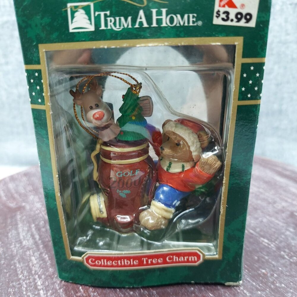 Vintage Golf 2000 Christmas Tree Charm By Trim A Home Collectible Ornament‎